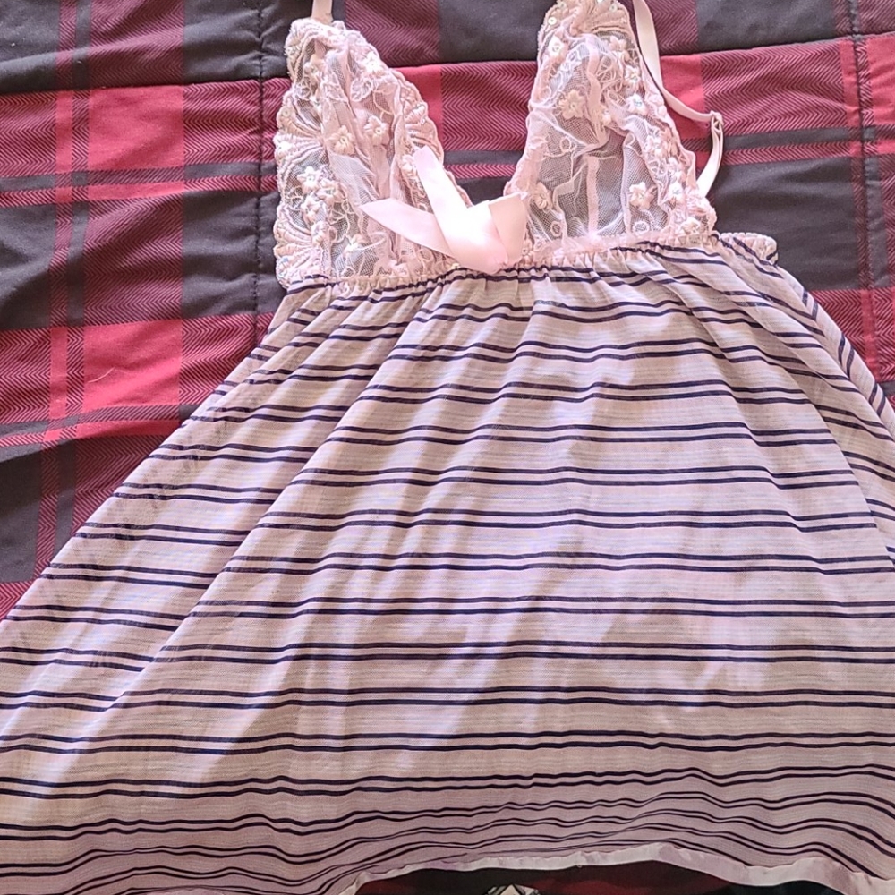 Pink lace and sheer ladies intiments.